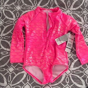 Kensie Girl Neon Pink Kids Swim Rashguard